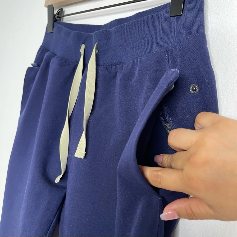 FIGS Technical Collection Navy Scrub Pants XS Snap Zip Pocket Style M19SW2002